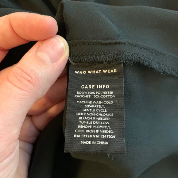 Who What Wear Sheer Black Bell Sleeve Blouse - Picture 8 of 8